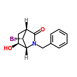 (1R,4R,6S,7R)-7-bromo-6-hydroxy-2-benzyl-2-azabicyclo[2.2.1]heptan-3-one结构式