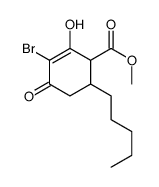 methyl 3-bromo-2-hydroxy-4-oxo-6-pentylcyclohex-2-ene-1-carboxylate Structure