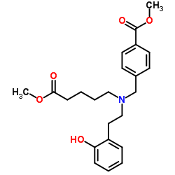 甲基4-(((2-羟基苯乙基)(5-甲氧基-5-氧代戊基)氨基)甲基)苯甲酸甲酯结构式
