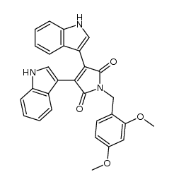 N-(2,4-dimethoxybenzyl)-2,3-bis-(3-indolyl)-maleimide Structure