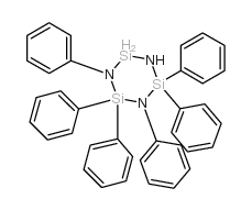 1,2,2,3,4,4-hexaphenyl-1,3,5,2,4,6-triazatrisilinane structure