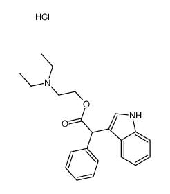 diethyl-[2-[2-(1H-indol-3-yl)-2-phenylacetyl]oxyethyl]azanium,chloride Structure
