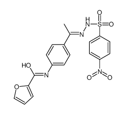 N-[4-[(E)-C-methyl-N-[(4-nitrophenyl)sulfonylamino]carbonimidoyl]phenyl]furan-2-carboxamide结构式