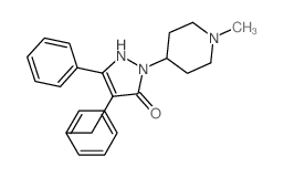 3H-Pyrazol-3-one,1,2-dihydro-2-(1-methyl-4-piperidinyl)-5-phenyl-4-(phenylmethyl)- Structure