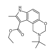 ethyl 2-tert-butyl-8-methyl-3,7-dihydro-1H-pyrrolo[3,2-f][1,3]benzoxazine-9-carboxylate结构式