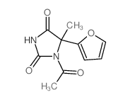 2,4-Imidazolidinedione,1-acetyl-5-(2-furanyl)-5-methyl- Structure