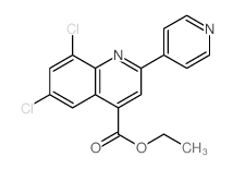 4-Quinolinecarboxylicacid, 6,8-dichloro-2-(4-pyridinyl)-, ethyl ester Structure