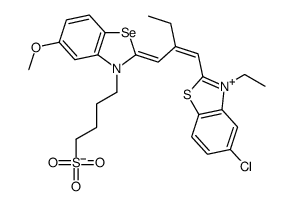 5-chloro-3-ethyl-2-[2-[[5-methoxy-3-(4-sulphonatobutyl)benzoselenazol-2(3H)-ylidene]methyl]but-1-enyl]benzothiazolium Structure