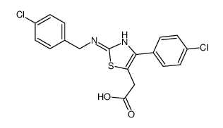 2-[4-(4-chlorophenyl)-2-[(4-chlorophenyl)methylamino]-1,3-thiazol-5-yl]acetic acid结构式