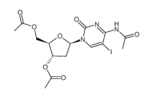 N4,3',5'-O-triacetyl-5-iodo-2'-deoxycytidine结构式