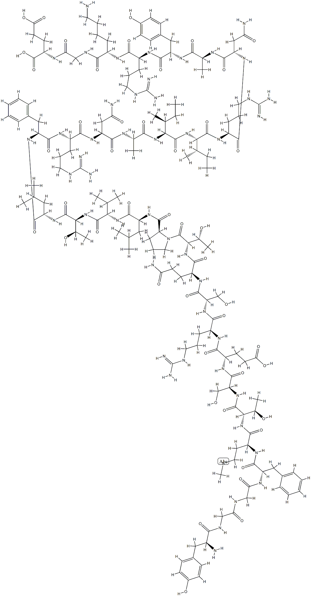 beta-endorphin, Arg(9,19,24,28,29)- Structure