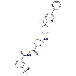 N-[2-[(3S)-3-[[4-羟基-4-[5-(嘧啶-2-基)吡啶-2-基]环己基]氨基]吡咯烷-1-基]-2-氧代乙基]-3-(三氟甲基)苯甲酰胺图片