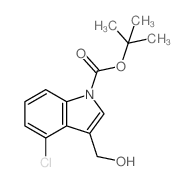 4-氯-3-(羟甲基)-1H-吲哚-1-羧酸叔丁酯结构式