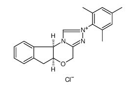 (-)-(5aS,10bR)-5a,10b-二氢-2-(2,4,6-三甲基苯基)-4H,6H-茚并[2,1-b][1,2,4]三唑[4,3-d][1,4]氯化恶唑鎓一水合物结构式