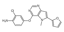 2-chloro-4-{[6-(2-furyl)-5-methyl-5H-pyrrolo[3,2-d]pyrimidin-4-yl]oxy}aniline结构式