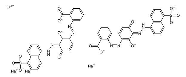 双[2-[[2,4-二羟基-3-[(5-磺基-1-萘基)偶氮]苯基]偶氮]苯甲酸镉盐]三钠盐结构式
