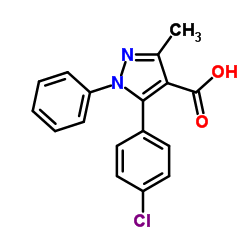 5-(4-Chlorophenyl)-3-methyl-1-phenyl-1H-pyrazole-4-carboxylic acid Structure
