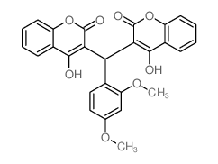2H-1-Benzopyran-2-one,3,3'-[(2,4-dimethoxyphenyl)methylene]bis[4-hydroxy-结构式