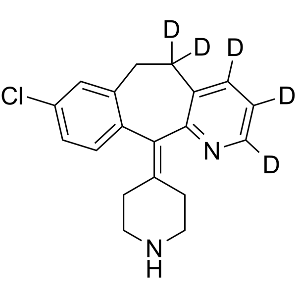 8-氯-6,11-二氢-11-(4-哌啶基亚基)-5H-苯并[5,6]环庚三烯并[1,2-B]吡啶-2,3,4,5,5-D5结构式