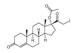 21-iodo-17α-hydroxypregn-4-ene-3,20-dione 17-acetate结构式
