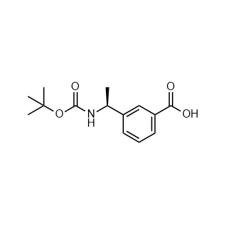 (S)-3-(1-((叔丁氧羰基)氨基)乙基)苯甲酸结构式