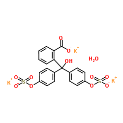 phenolphthalein carbinol disulfate, tripotassium salt.H2O Structure