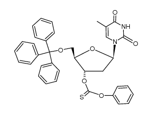 3'-O-(phenoxythiocarbonyl)-5'-O-tritylthymidine结构式