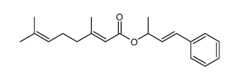 (E)-4-phenylbut-3-en-2-yl (E)-3,7-dimethylocta-2,6-dienoate结构式
