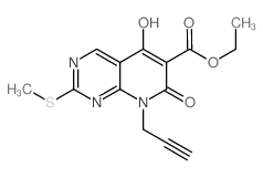 5-羟基-2-(甲基硫代)-7-氧代-8-(2-丙炔)-7,8-二氢吡啶并[2,3-d]嘧啶-6-羧酸乙酯结构式