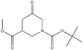 1-BOC-5-氧代哌啶-3-甲酸甲酯结构式