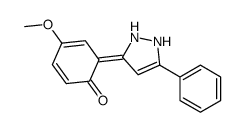 4-methoxy-6-(5-phenyl-1,2-dihydropyrazol-3-ylidene)cyclohexa-2,4-dien-1-one Structure