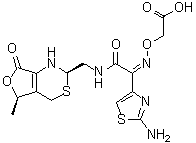2-[[[(Z)-1-(2-aminothiazol-4-yl)-2-[[[(2R,5RS)-5-methyl-7-oxo-1,2,5,7-tetrahydro- 4H-furo[3,4-d][1,3]thiazin-2-yl]methyl]amino]-2-oxoethylidene]amino]oxy]acetic acid Structure