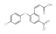 3-[2-[(4-氯苯基)硫代]-5-硝基苯基]丙烯酸结构式