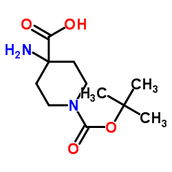 1-Boc-4-氨基哌啶-4-甲酸结构式
