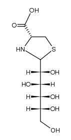 2(R,S)-D-gluco-(1',2',3',4',5'-pentahydroxypentyl)-thiazolidine-4(R)-carboxylic acid结构式