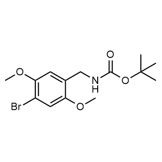 4-溴-2,5-二甲氧基苄基氨基甲酸叔丁酯结构式