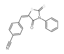 Benzonitrile,4-[(4-oxo-3-phenyl-2-thioxo-5-thiazolidinylidene)methyl]- Structure