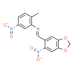 (2-methyl-5-nitrophenyl)[(6-nitro-1,3-benzodioxol-5-yl)methylene]amine结构式