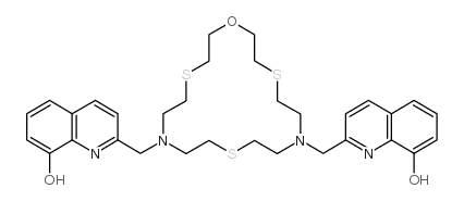 2,2'-[1-OXA-4,10,16-TRITHIA-7,13-DIAZACYCLOOCTADECANE-7,13-DIYLBIS(METHYLENE)]BIS-8-QUINOLINOL结构式
