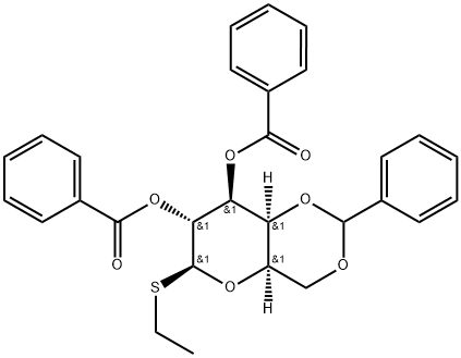 乙基-2,3-二-O-苯甲酰基-4,6-O-苯亚甲基-β-D-硫代吡喃半乳糖苷结构式