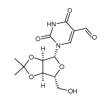2,3-O-isopropylidene-5-ethoxycarbonylpropylaminomethyluridine结构式