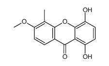 1,4-dihydroxy-6-methoxy-5-methylxanthen-9-one Structure
