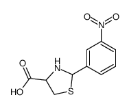 2-(3-nitrophenyl)-4-carboxy-1,3-thiazolidine结构式