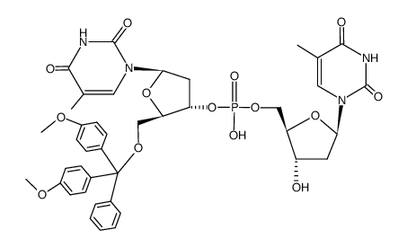 thymidylyl-(5'->3')-O5'-(4,4'-dimethoxy-trityl)-thymidine结构式