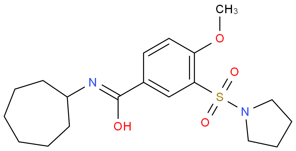 N-cycloheptyl-4-methoxy-3-(1-pyrrolidinylsulfonyl)benzamide Structure