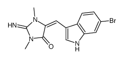 (5Z)-5-[(6-bromo-1H-indol-3-yl)methylidene]-2-imino-1,3-dimethylimidazolidin-4-one Structure
