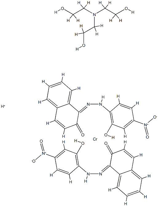 二[1-[(2-羟基-4-硝基苯基)偶氮]-2-萘合(2-)]-氢铬酸与2,2',2''-氮川三乙醇的化合物结构式