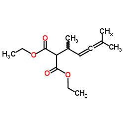 diethyl 2-(5-methylhexa-3,4-dien-2-yl)propanedioate结构式