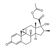 9β,11β-环氧-17,21-二羟基-16β-甲基孕烯-1,4-二烯-3,20-二酮21-乙酸酯结构式