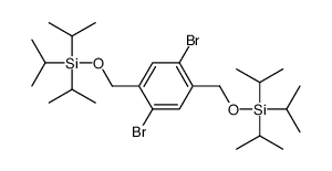 [2,5-dibromo-4-[tri(propan-2-yl)silyloxymethyl]phenyl]methoxy-tri(propan-2-yl)silane Structure